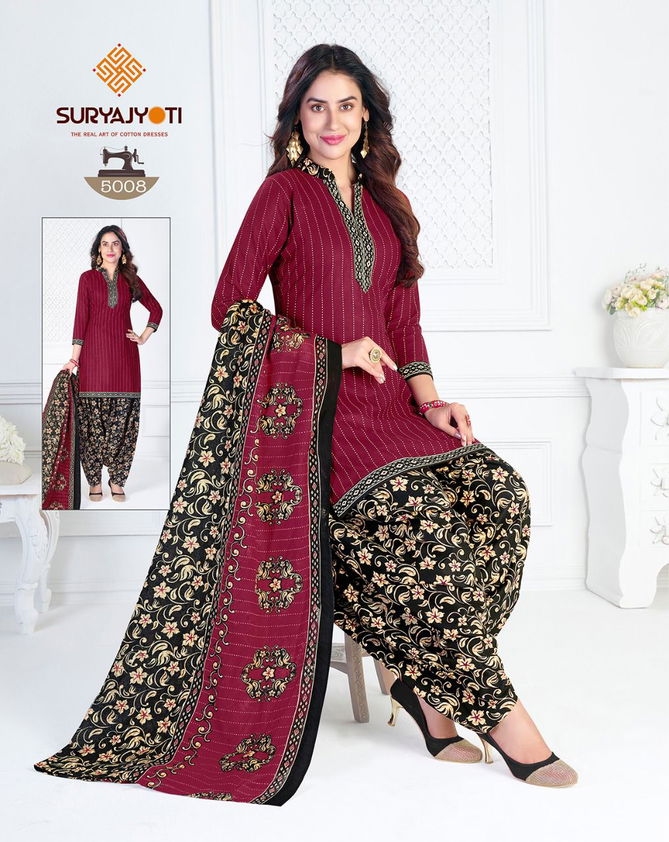 Suryajyoti Trendy Patiyala 5 Casual Daily Wear Cotton Printed Dress Materail Collection